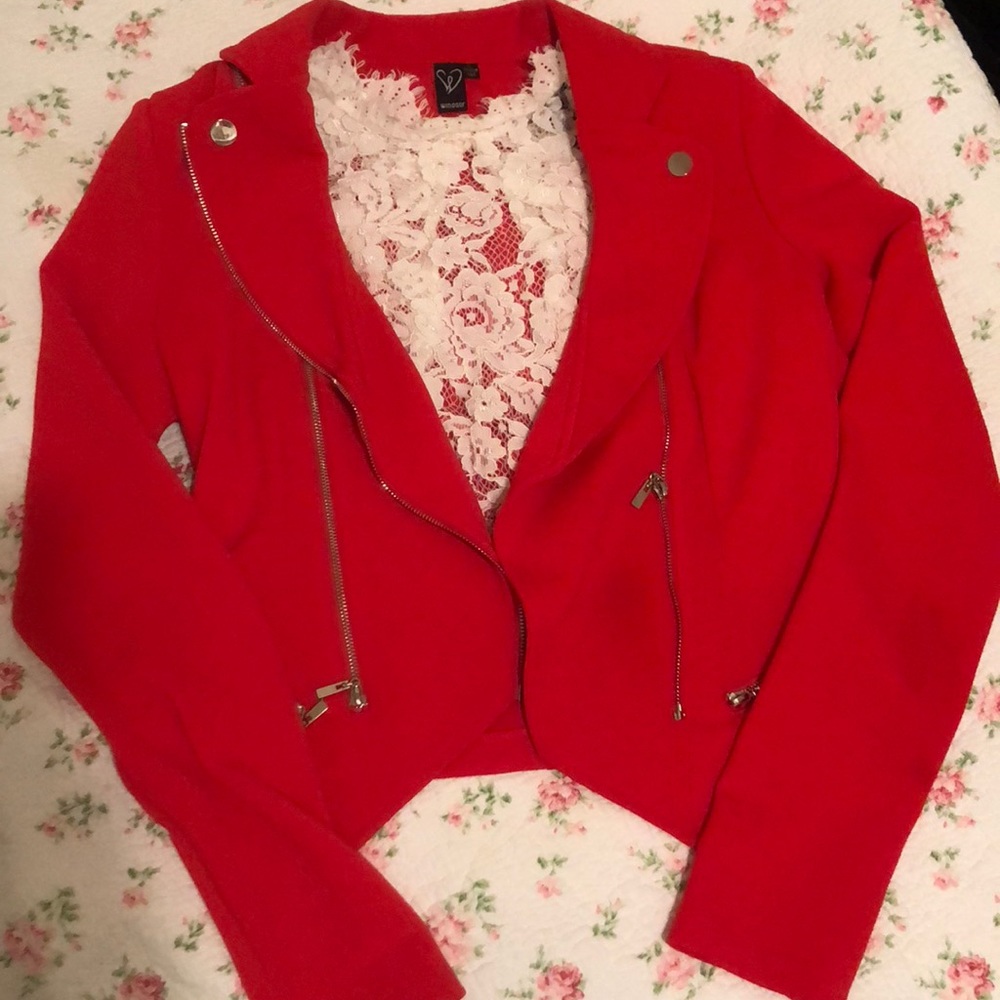 Bright Red blazer jacket